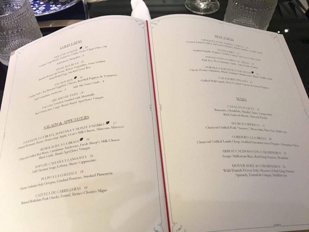 menu