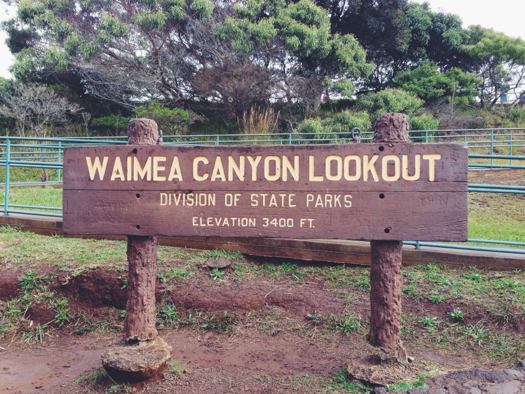 Waimea canyon sign