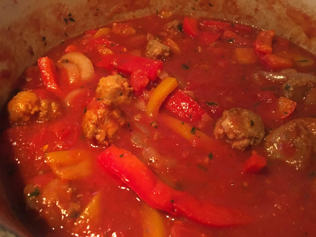 Sausage peppers done